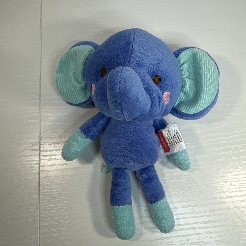 2015 Fisher Price SnugaMonkey Blue Elephant Plush Stuffed Animal Baby Toy